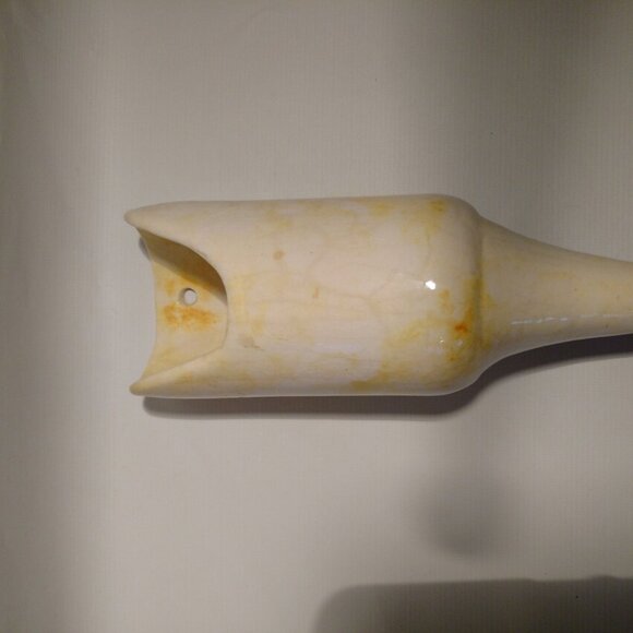 Vintage Ceramic Vessel with Hole & Cone Bottom Crazing UNKNOWN OBJECT - Picture 6 of 12